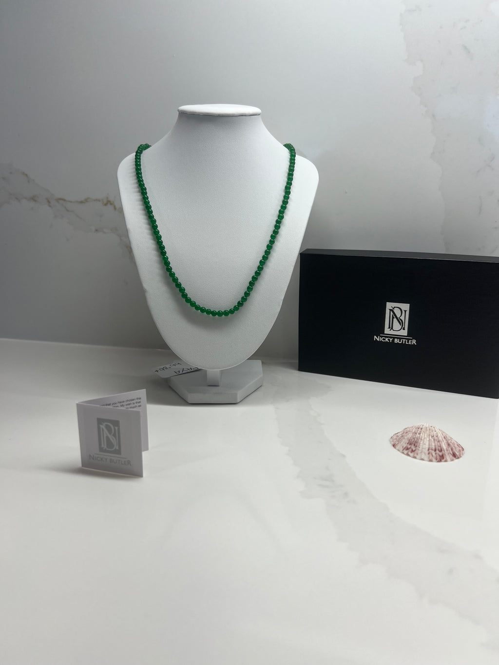 Nicky Butler Green Chalcedony Bead Sterling Silver Necklace