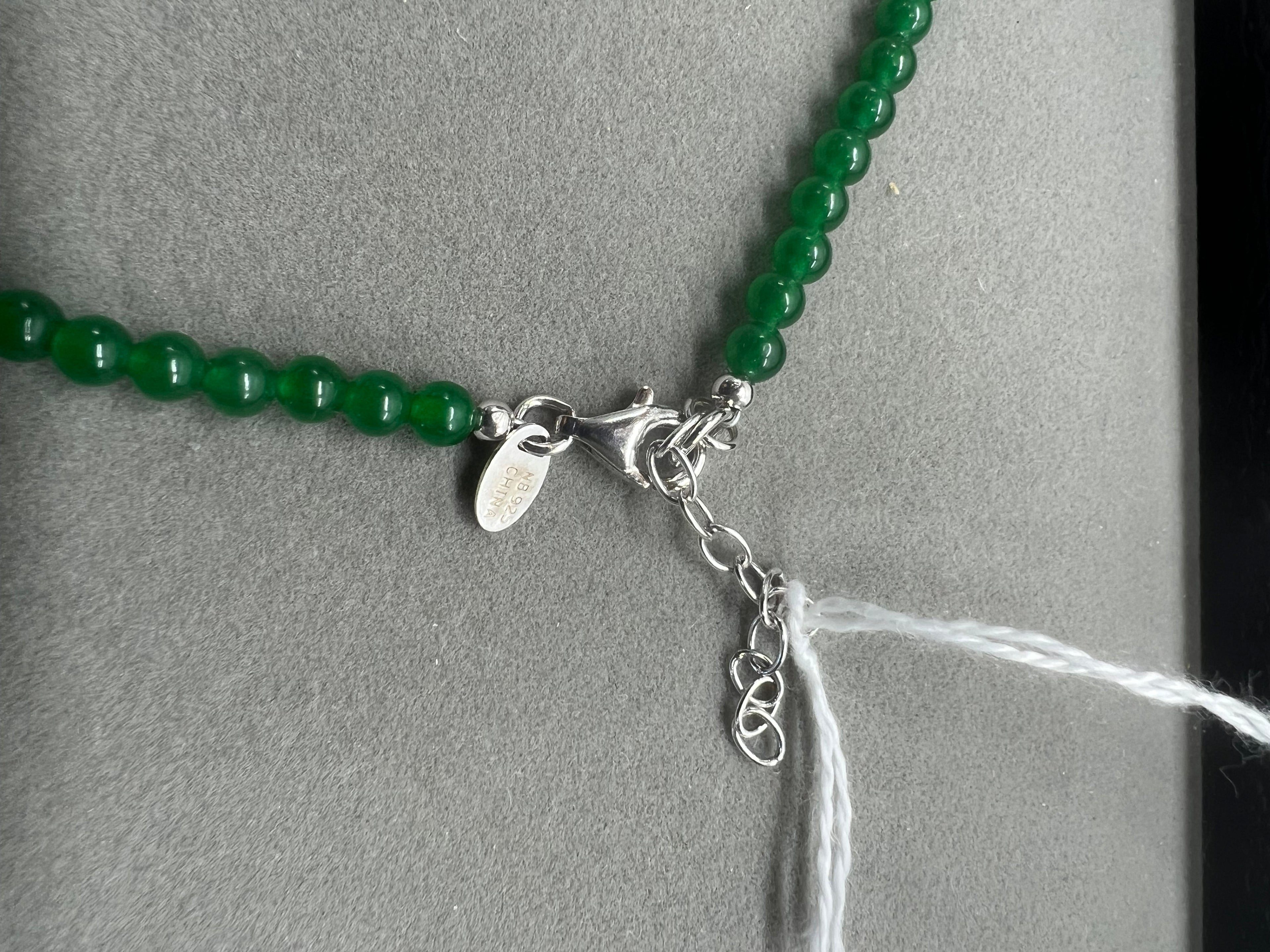 Nicky Butler Green Chalcedony Bead Sterling Silver Necklace