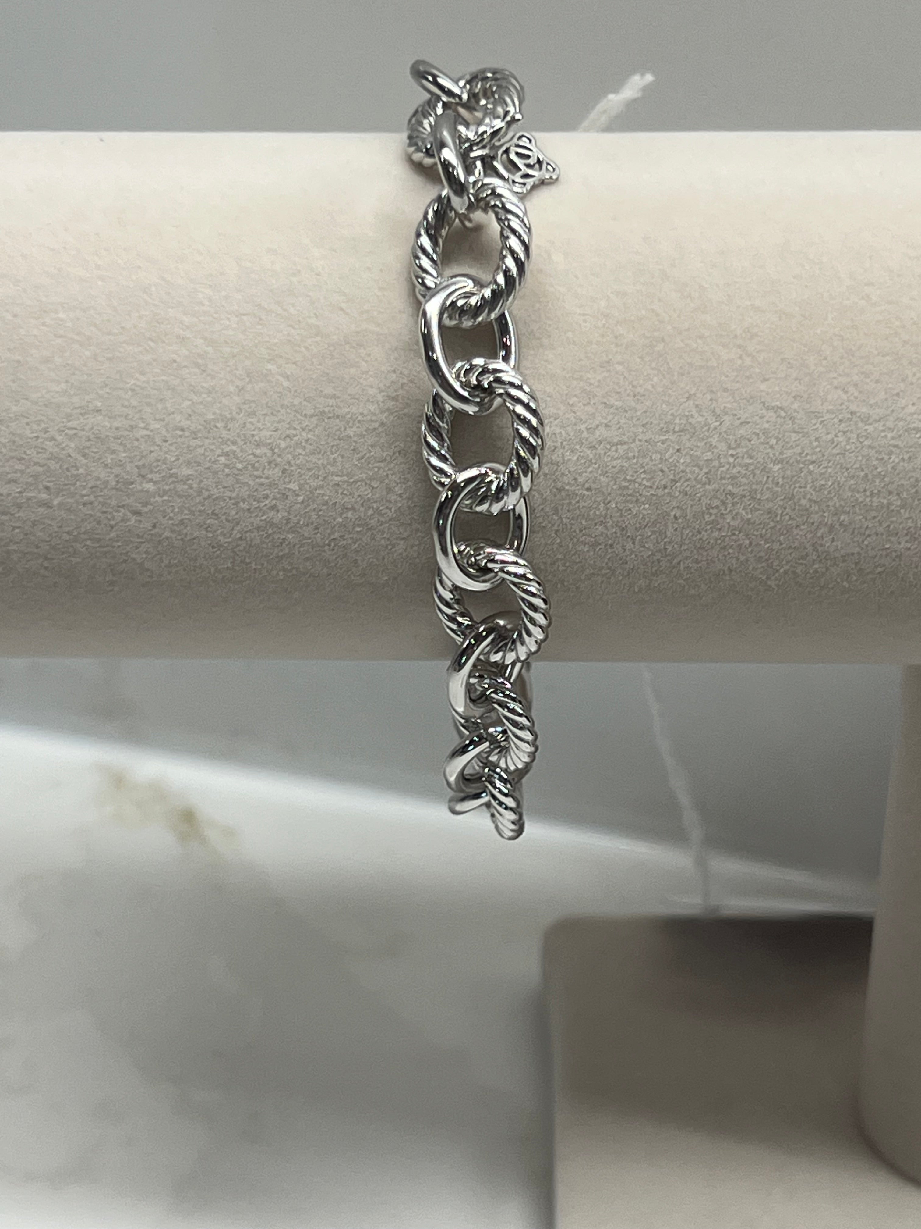 David Yurman Sterling Silver Oval Link Cable Bracelet 8 "