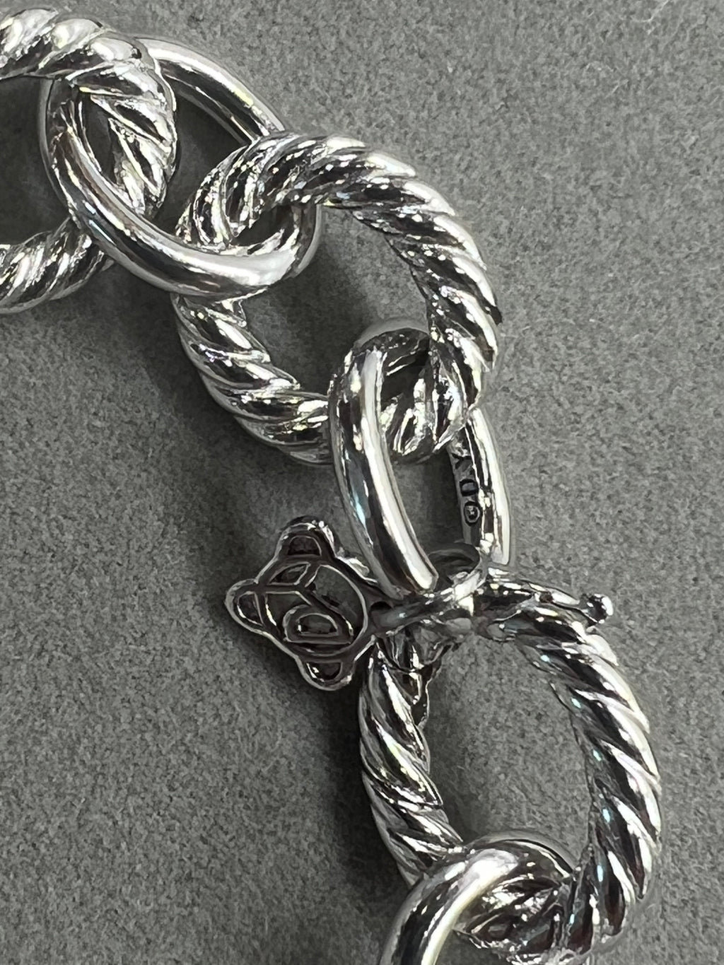 David Yurman Sterling Silver Oval Link Cable Bracelet 8 "