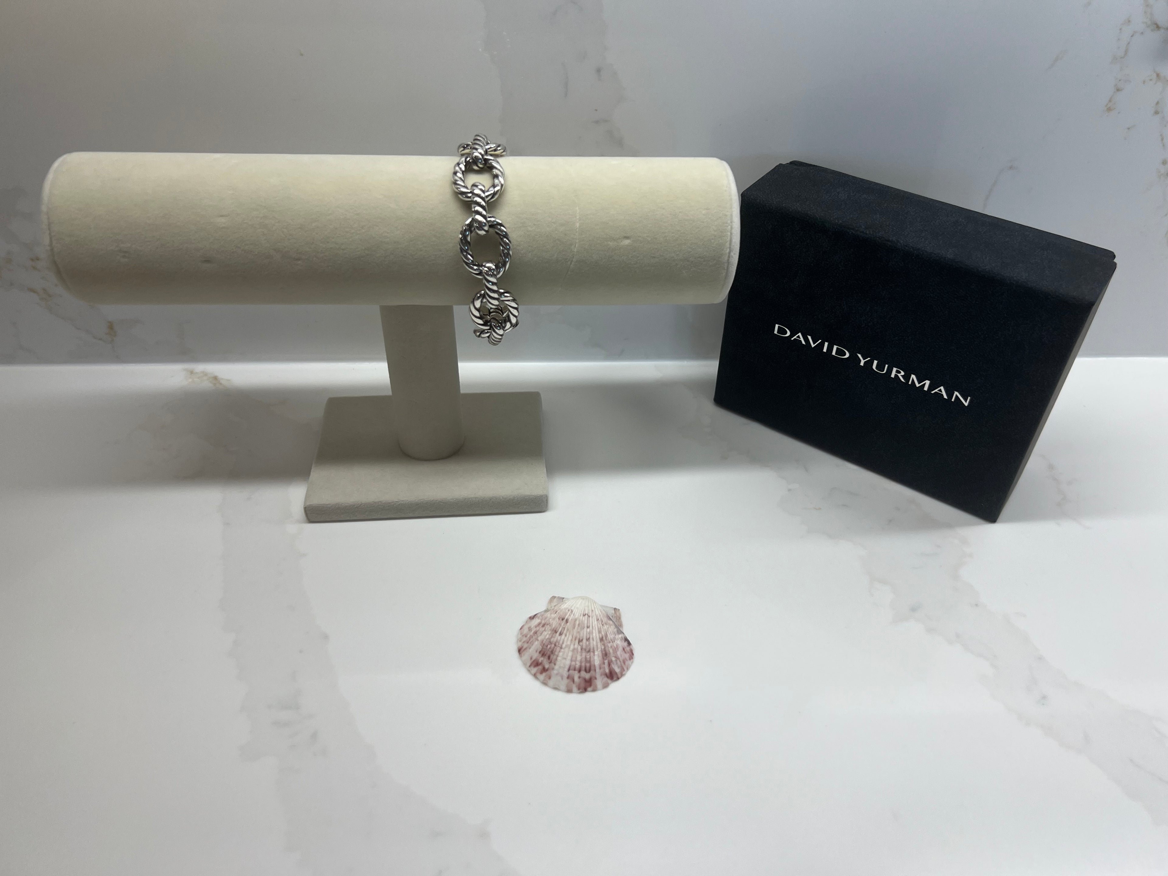 David Yurman Sterling Silver 18MM Oval Link Cable Bracelet 8"