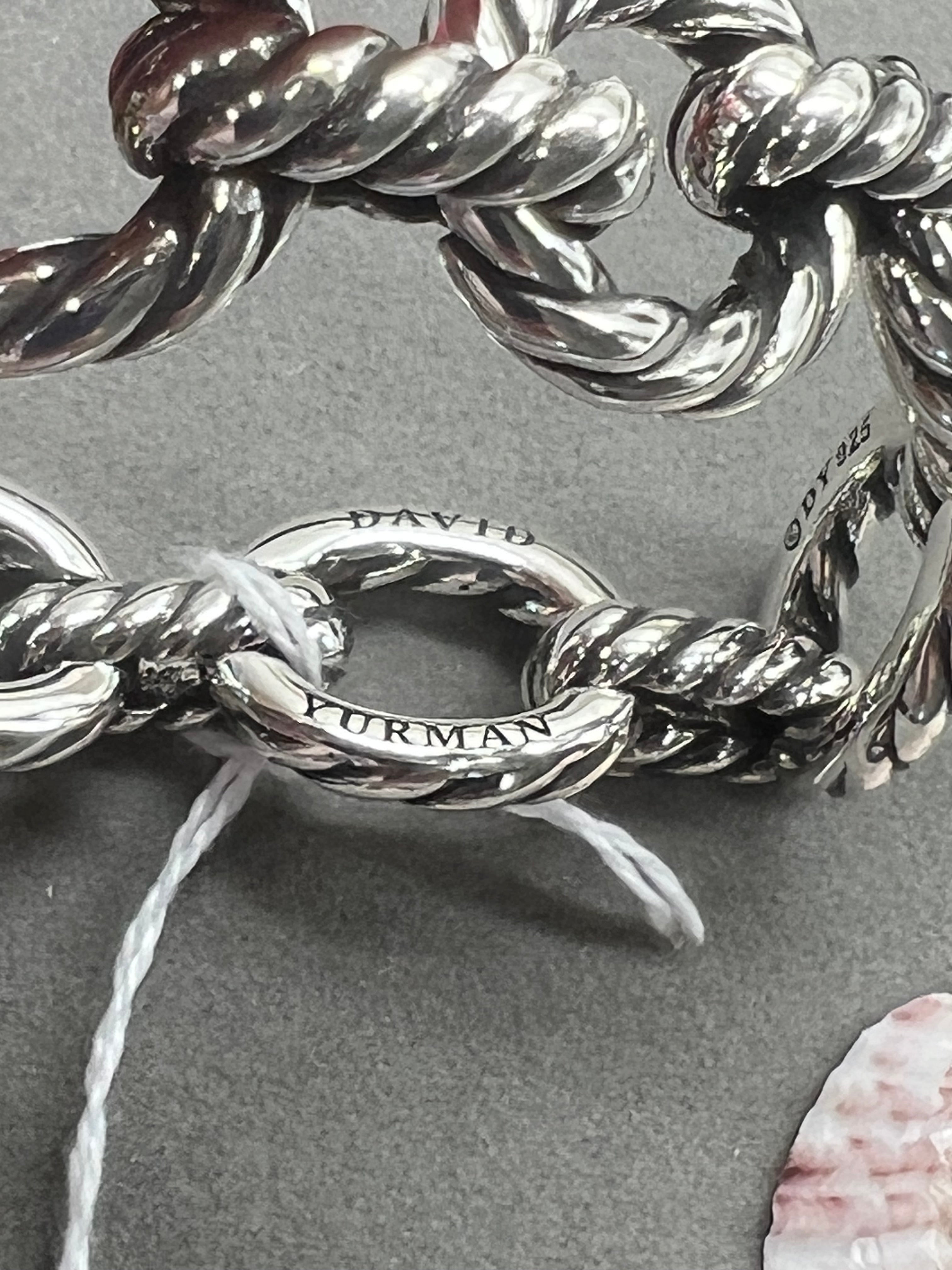 David Yurman Sterling Silver 18MM Oval Link Cable Bracelet 8"