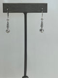 14K Natural Diamond Dangle Earrings in White Gold