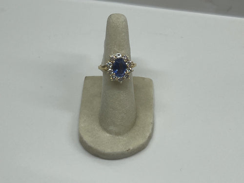 Ceylon Cornflower Blue Sapphire Natural Diamond Ring 18K Yellow Gold GIA Certified