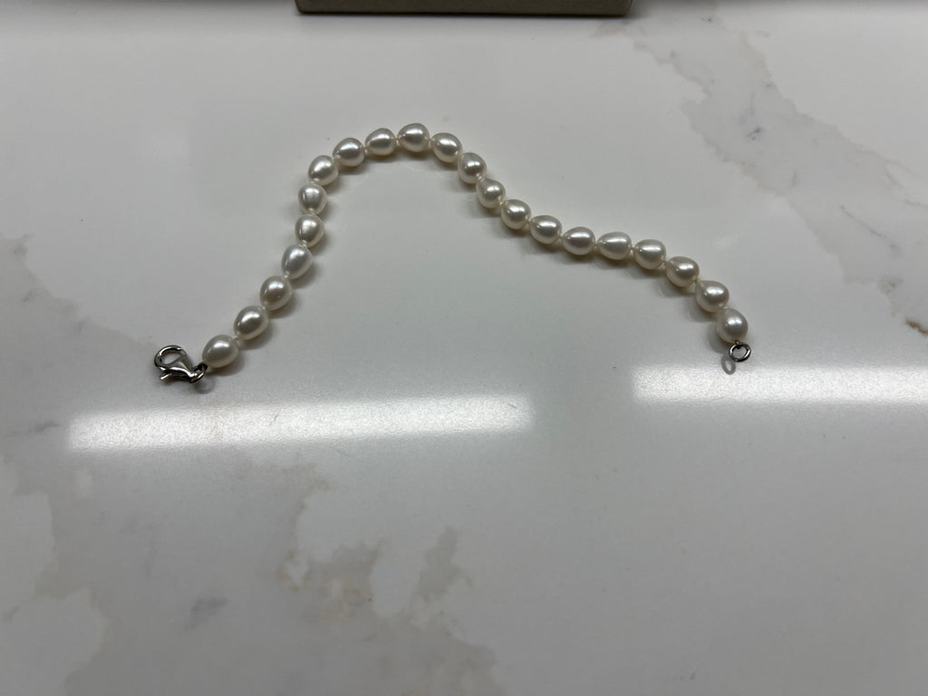 Fresh Water Pear Shape Pearl Bracelet 8" SS    $79.98