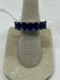 Blue Kyanite 7 Stone Anniversary Band SS Size 7    $298.00