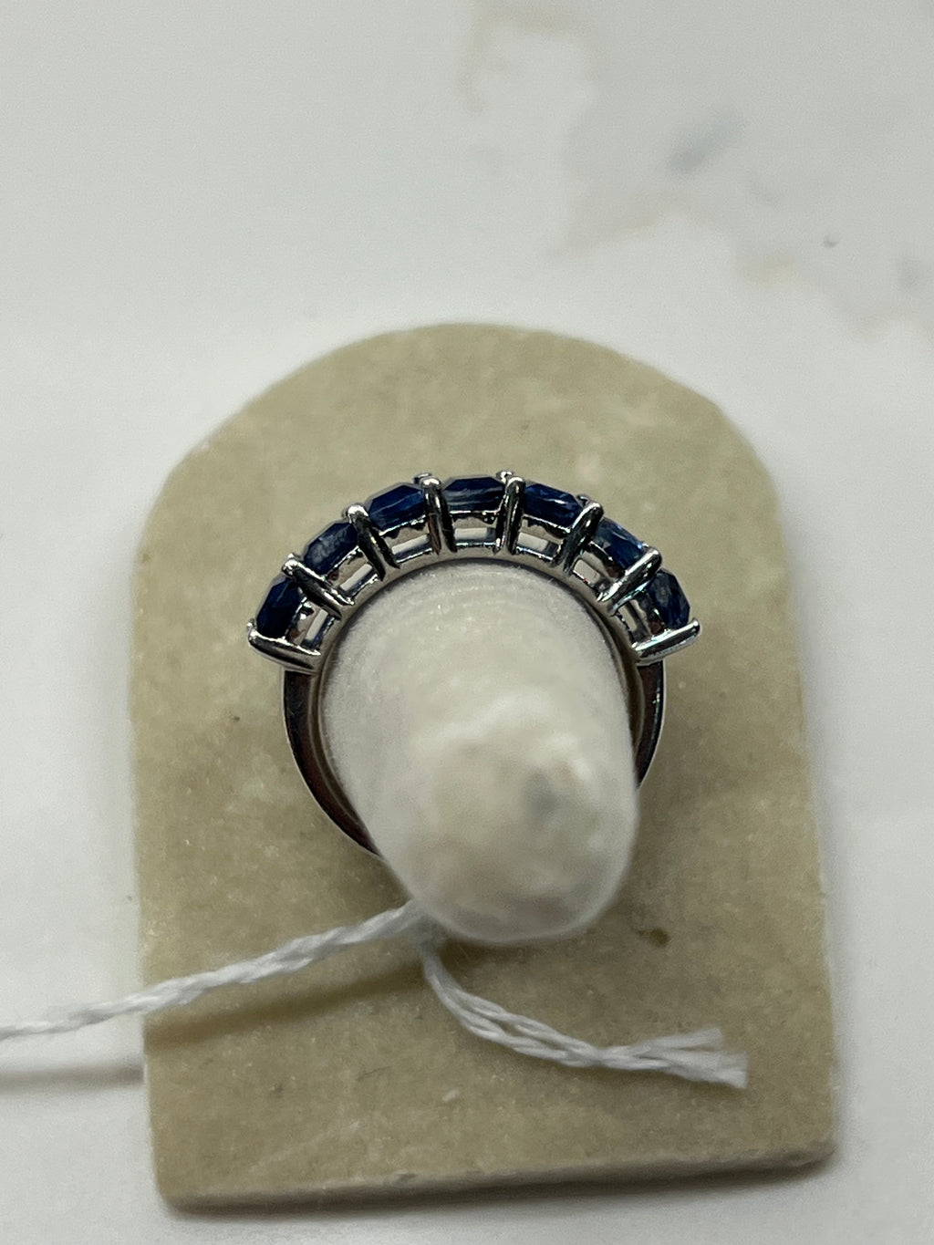 Blue Kyanite 7 Stone Anniversary Band SS Size 7    $298.00