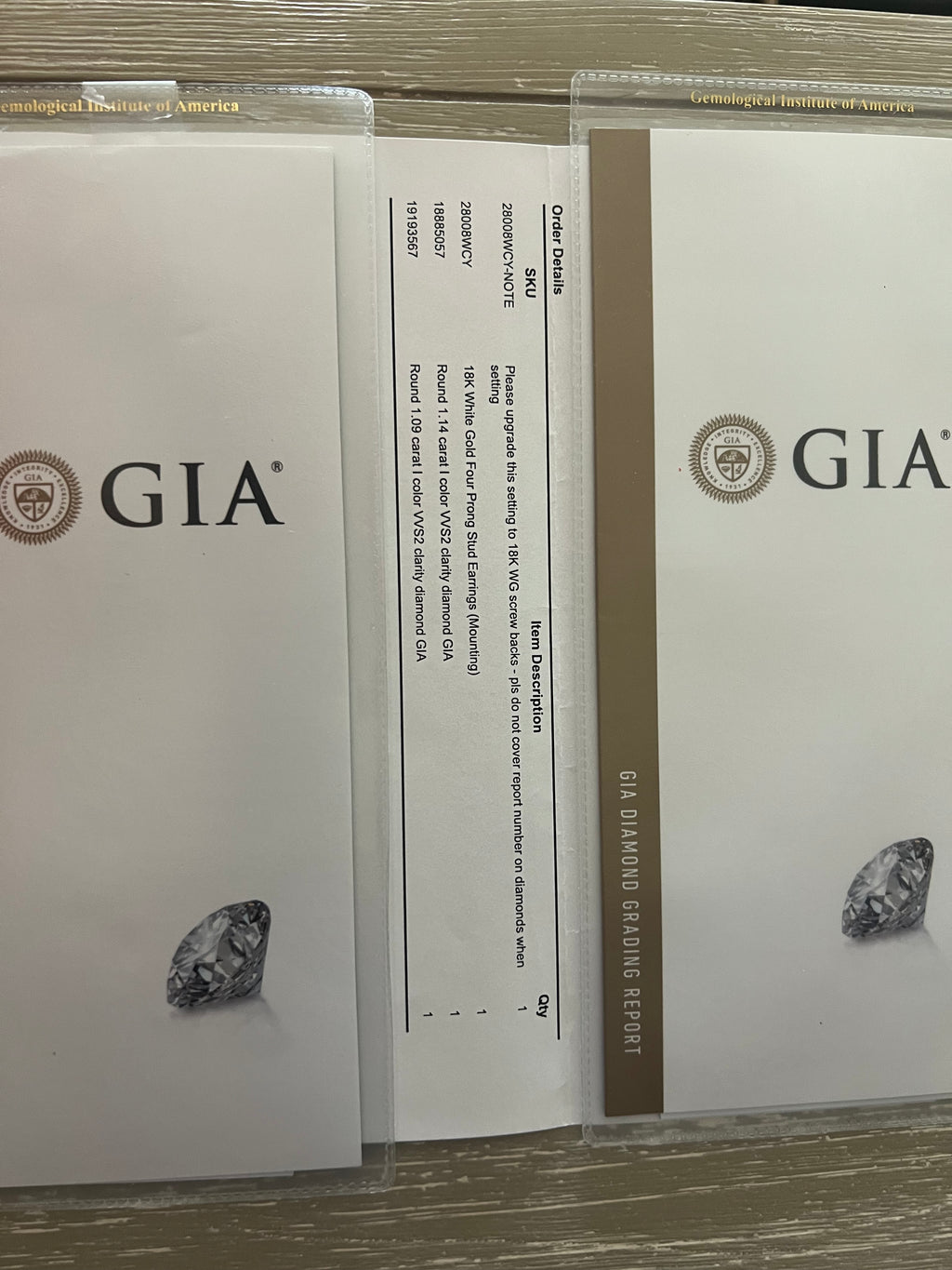Natural Diamond Stud Earrings 2.23 TCW 18K WG GIA Certified I VVS2 $10,798.00+TX, S&H